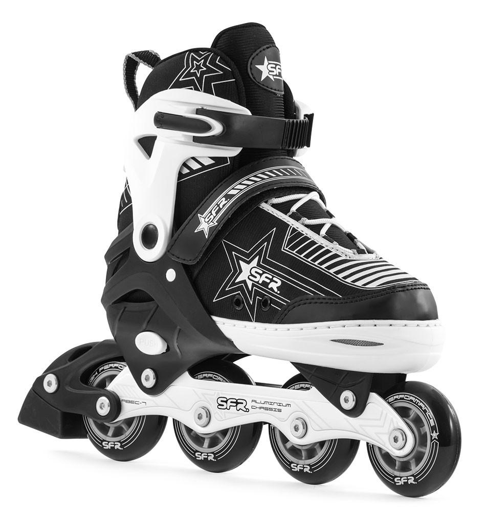 SFR Pulsar Adjustable Kids Inline Skates for Boys & Girls - Silver Rollerblades for Outdoor & Indoor Skating, Fitness & Fun Activities