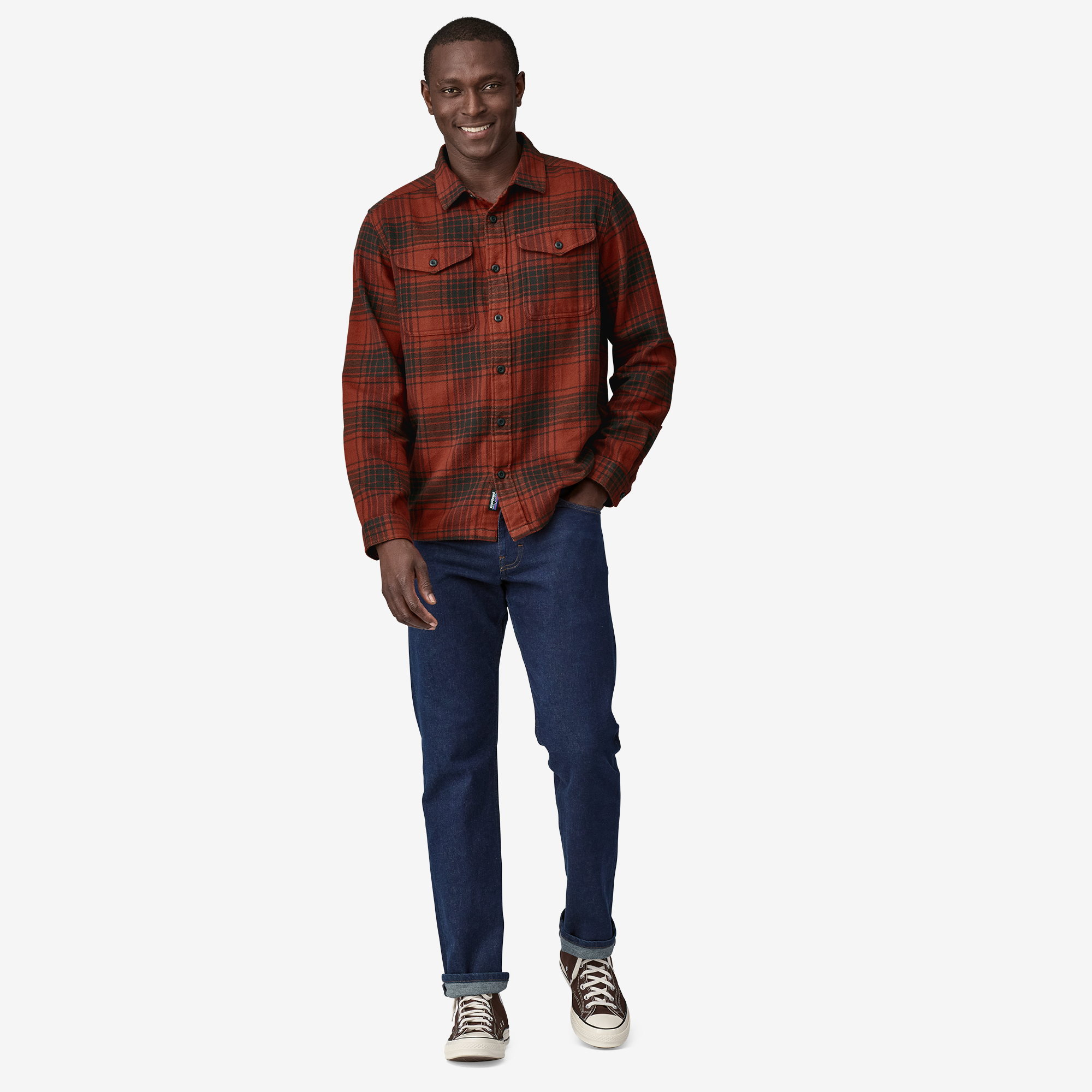 Men's Fjord Flannel Shirt - Soft Plaid Long Sleeve Button Down for Casual Wear & Outdoor Activities