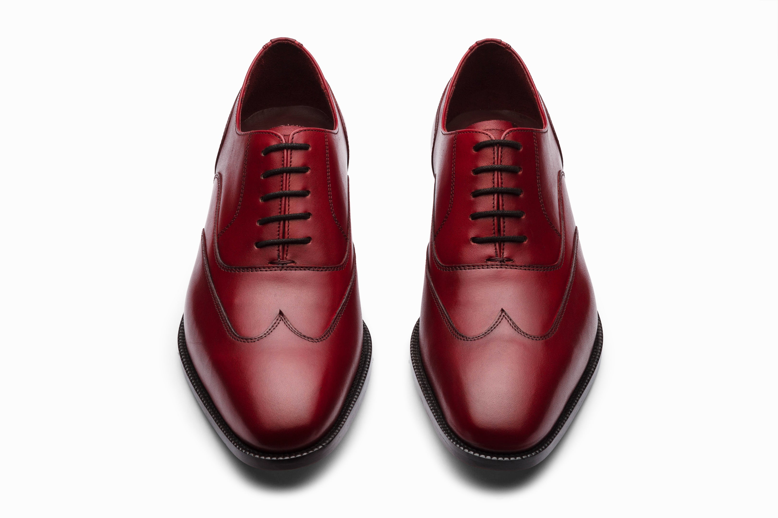 Stylish Austerity Brogue Oxford Shoes in Dark Oxblood - Perfect for Business Casual & Formal Occasions