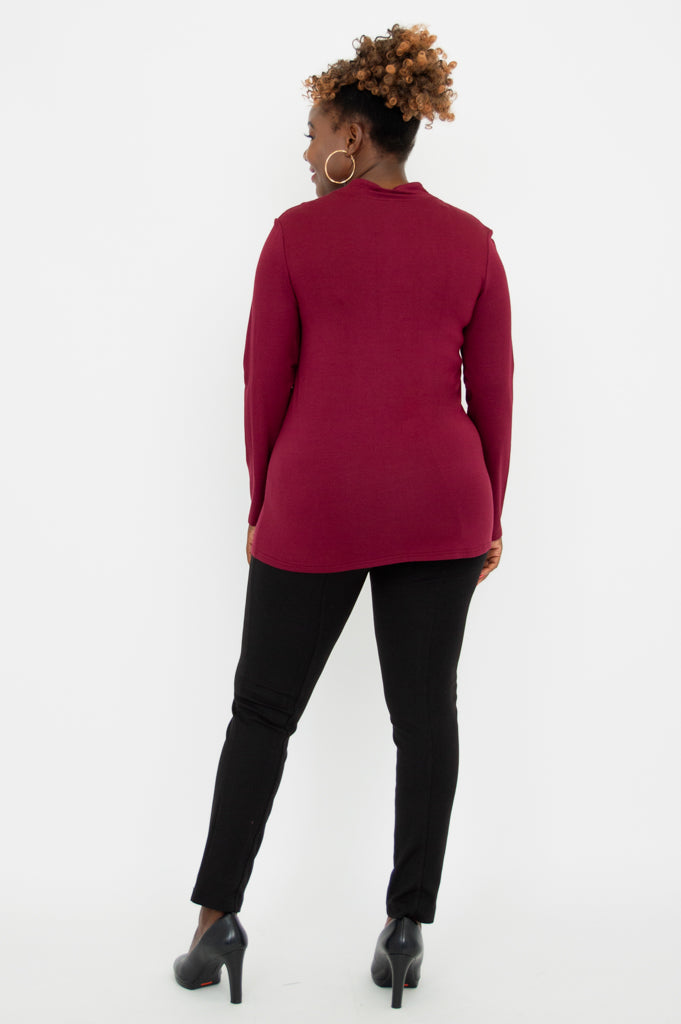 Chimmy Women's Burgundy Bamboo Top - Soft & Breathable Casual Shirt for Summer Outfits & Daily Wear