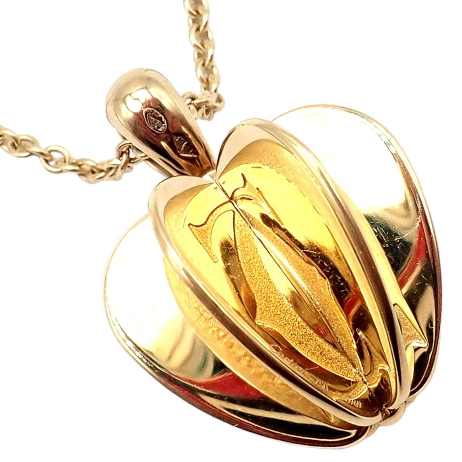 Cartier 18k Yellow Gold Double C 3D Apple Pendant Necklace for Women - Luxury Jewelry Gift for Anniversary, Birthday & Special Occasions