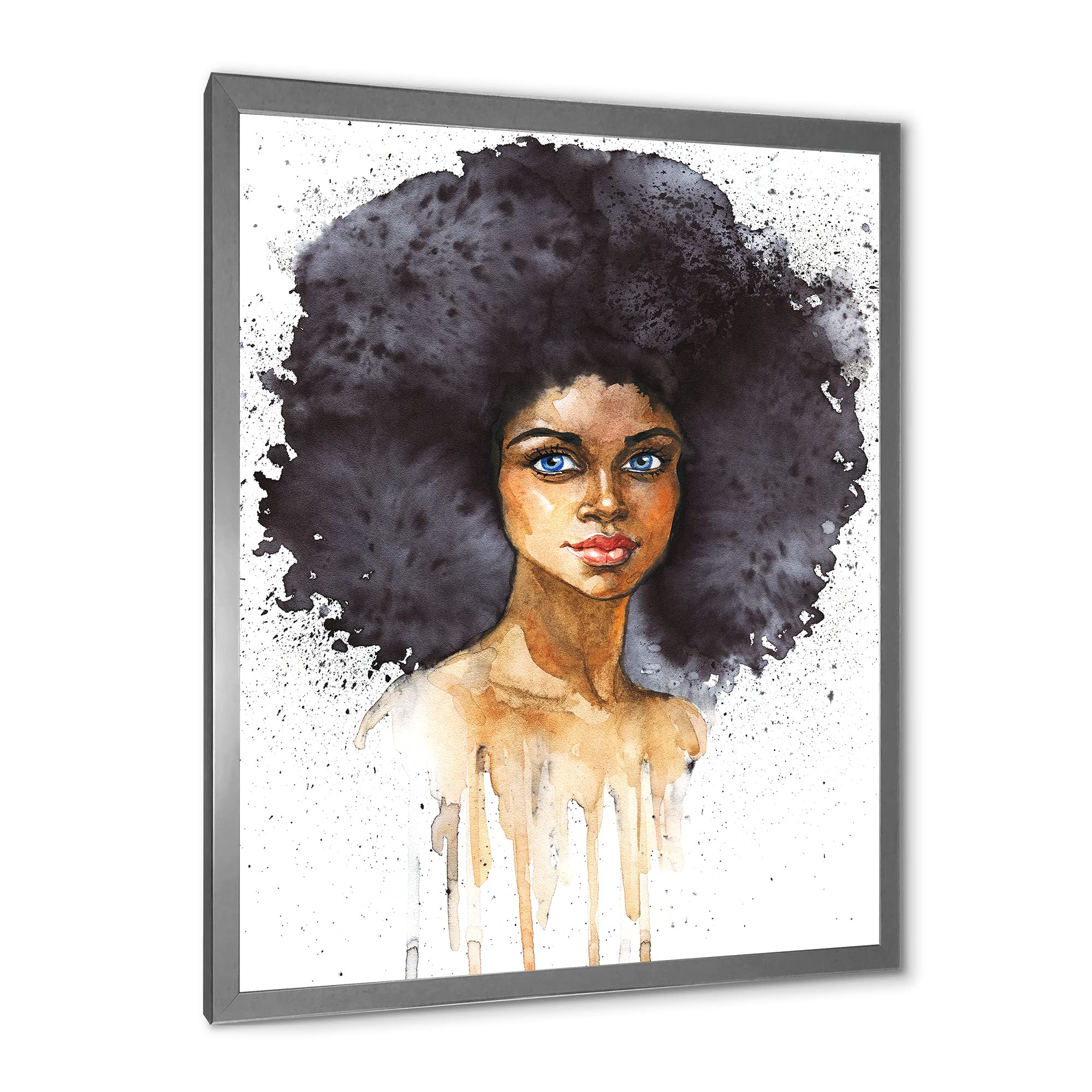 African American Woman Portrait - Modern Framed Wall Art for Living Room, Bedroom & Office Decor | Black Art Prints for Home & Gifts