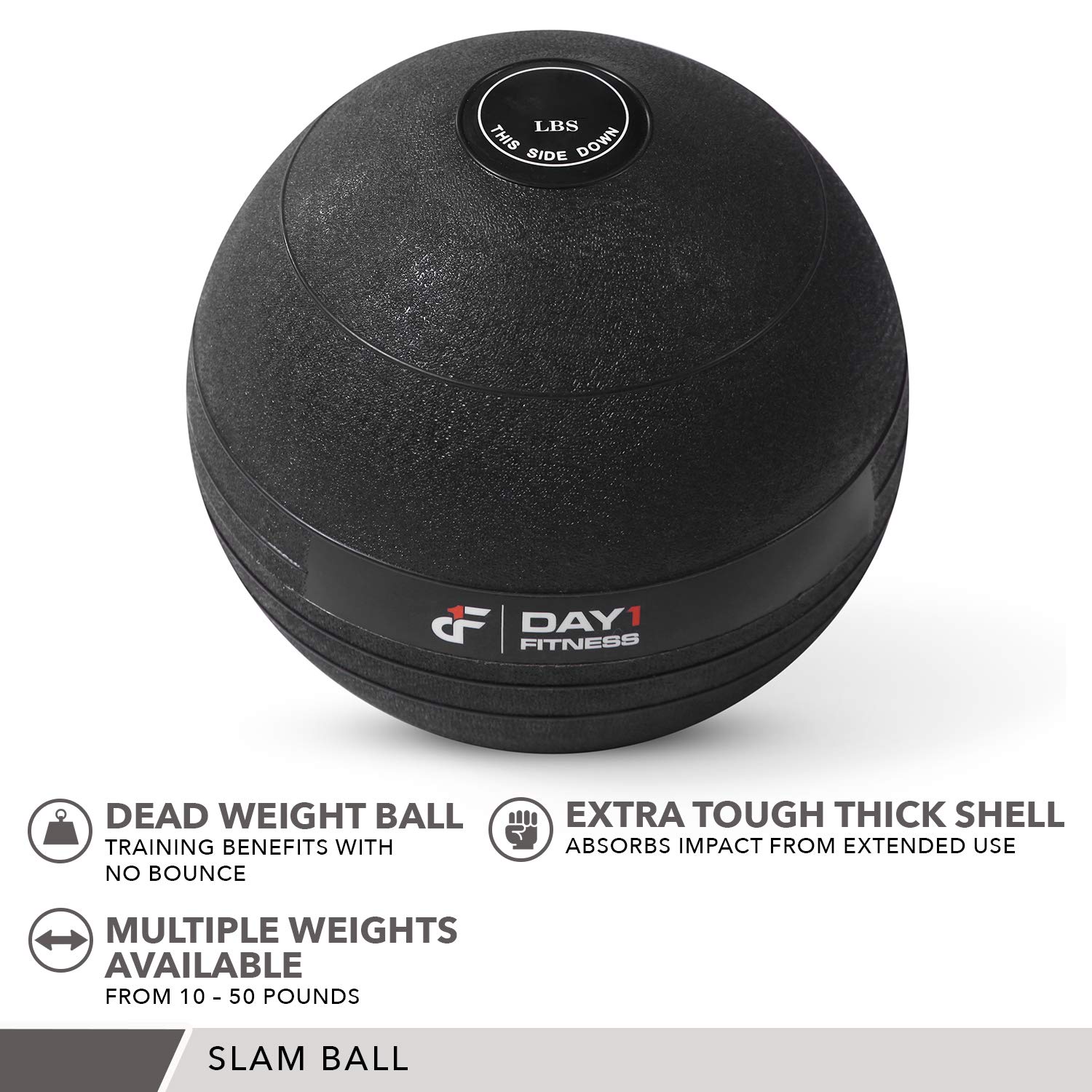 Weighted Slam Ball - 9 Weight Options (4-30 lbs) & 3 Colors - No Bounce Medicine Ball for Gym, CrossFit, HIIT, Functional Training - Perfect for Strength Workouts, Cardio Exercises & Home Fitness Training