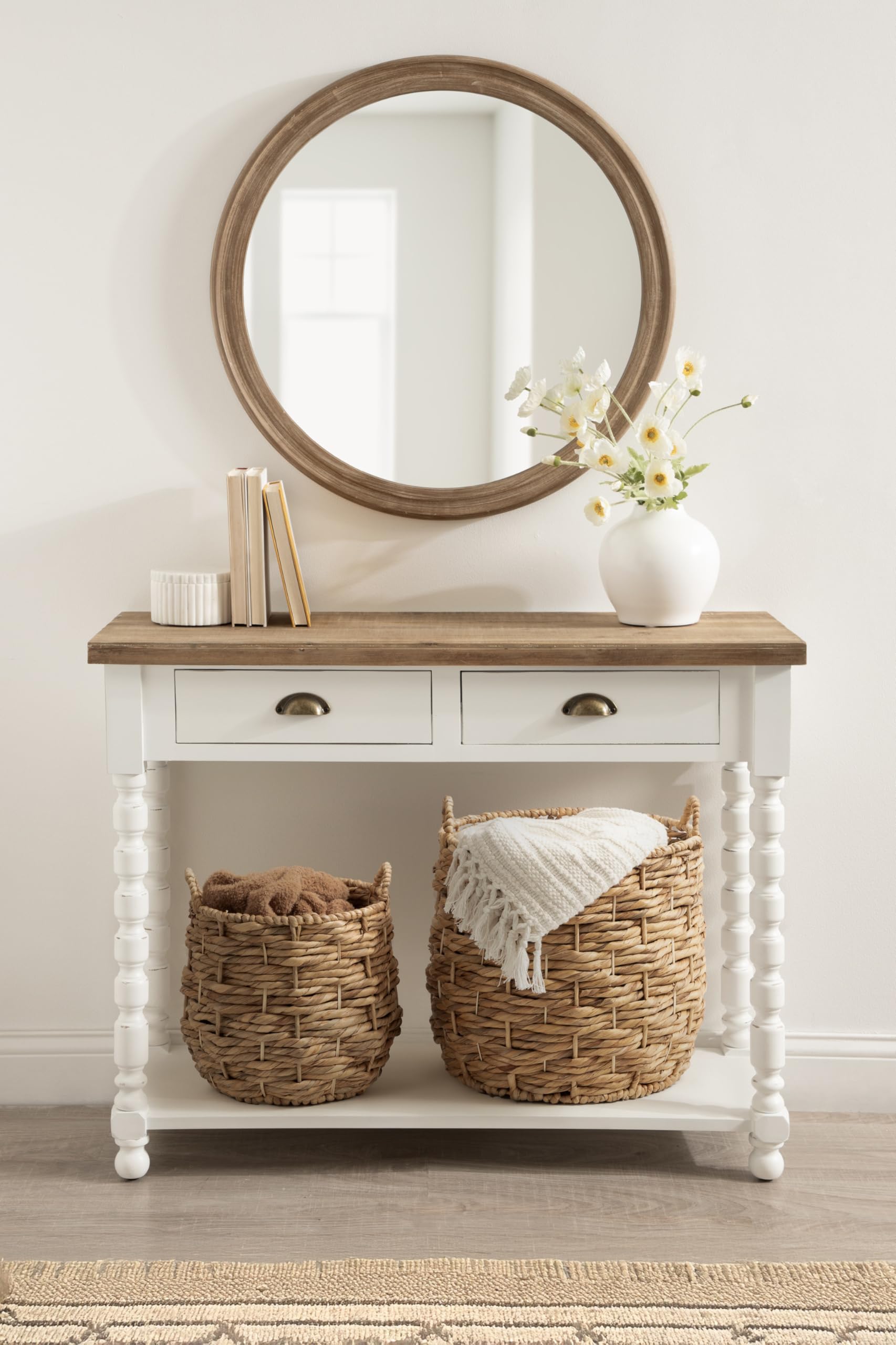 Kate & Laurel Livia Modern 2-Piece Woven Basket Set - 16