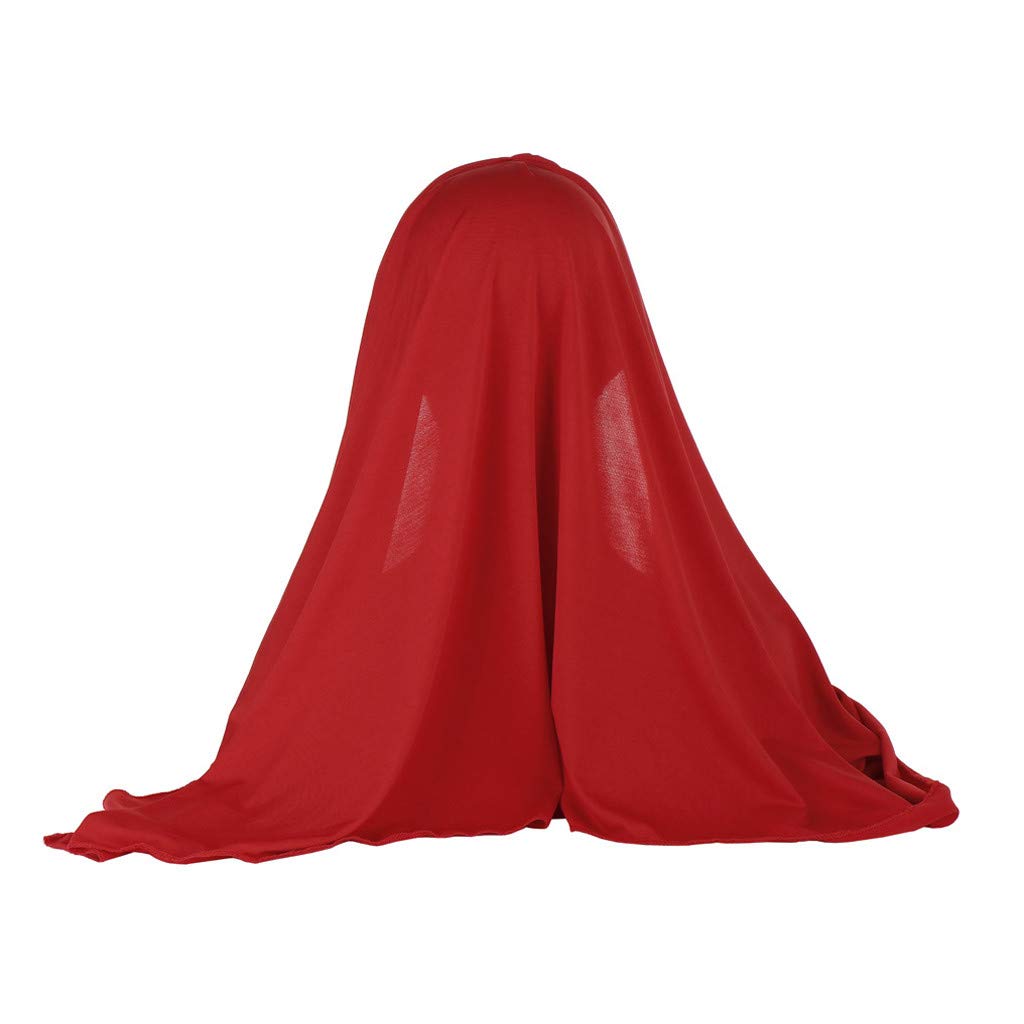 Women's Muslim Hijab Scarf - Solid Color Long Headscarf, Full Coverage Turban Cap, Soft Milk Silk Fabric for Modest Fashion | Perfect for Daily Wear, Prayer, and Special Occasions