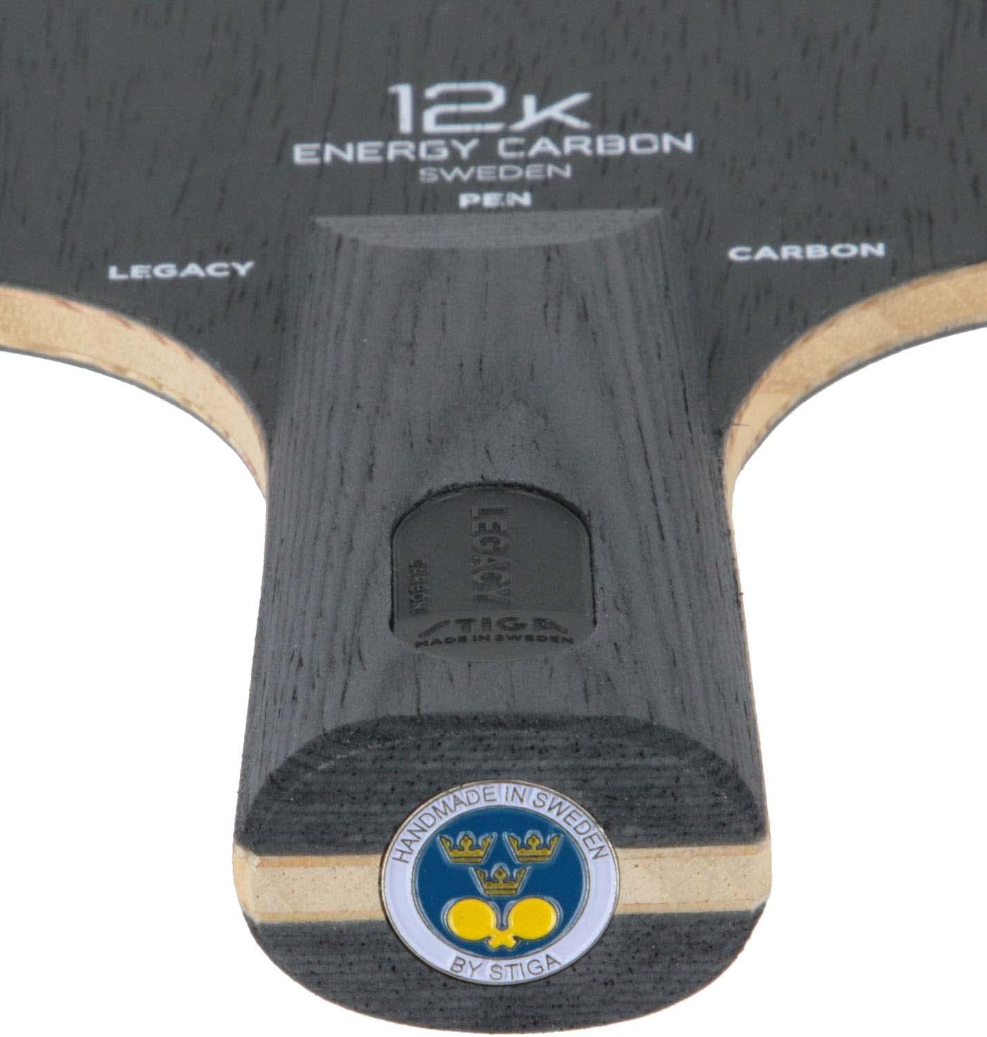 STIGA Legacy Carbon Table Tennis Paddle - 12K Energy Carbon Fiber Blade for Professional & Recreational Play - Perfect for Tournaments, Training & Home Use