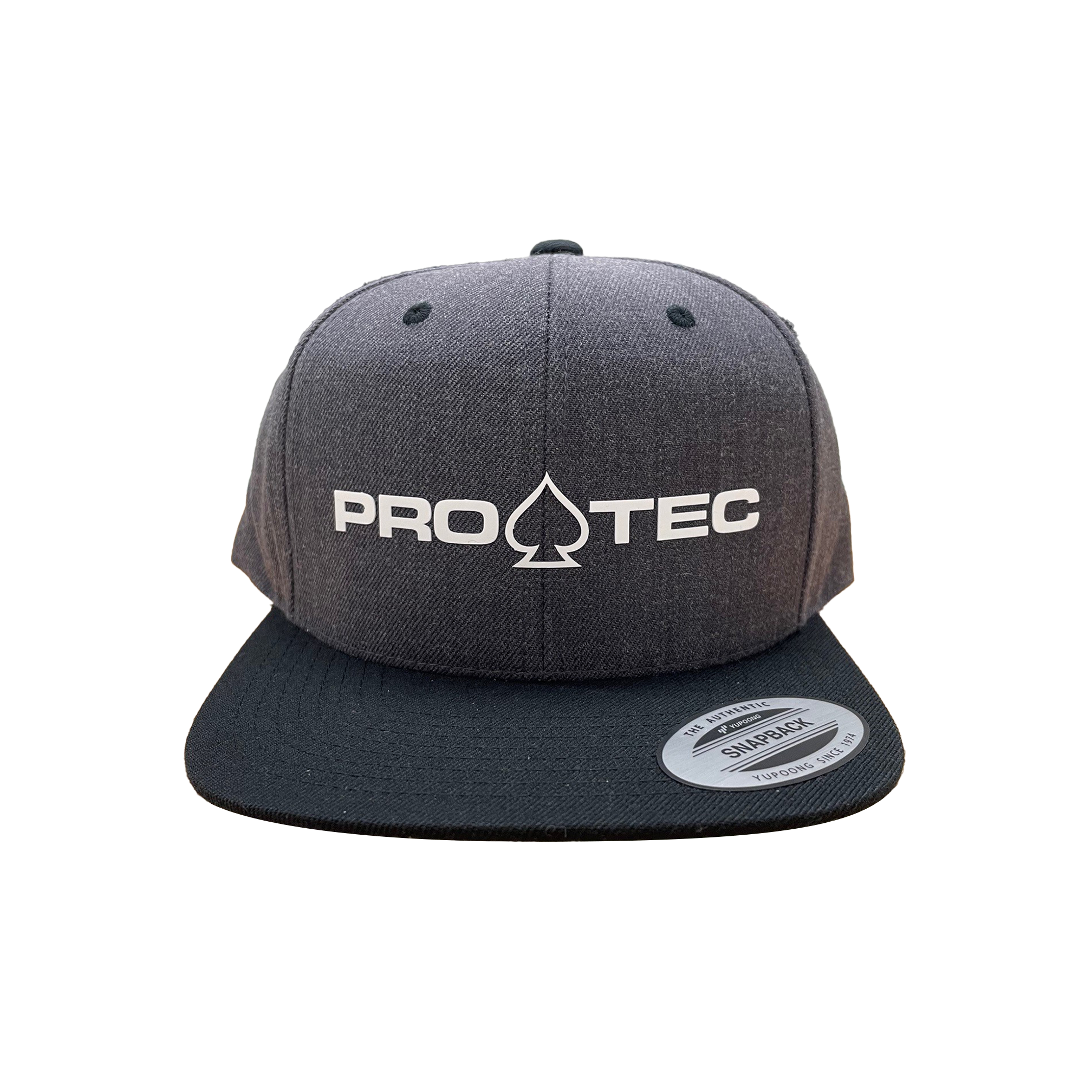 Pro Tec Spade Flat Cap - Dark Heather/Black | Adjustable Snapback Hat for Men & Women | Perfect for Casual Wear, Sports & Outdoor Activities