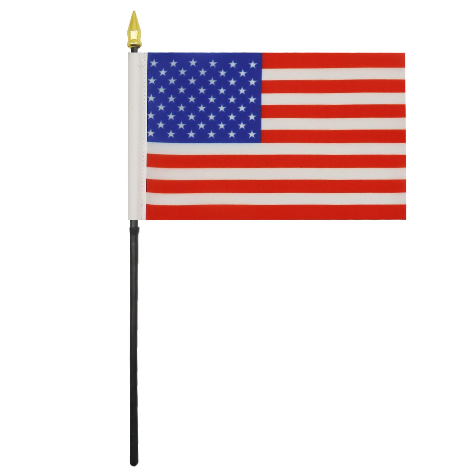 AZ FLAG - United States Mini Desk Flag 4'' x 6'' (15 x 10 cm) - 100% Polyester American Office Banner with 10'' Golden Spear Pole - Perfect for Office Decor, Home Display, and Patriotic Events