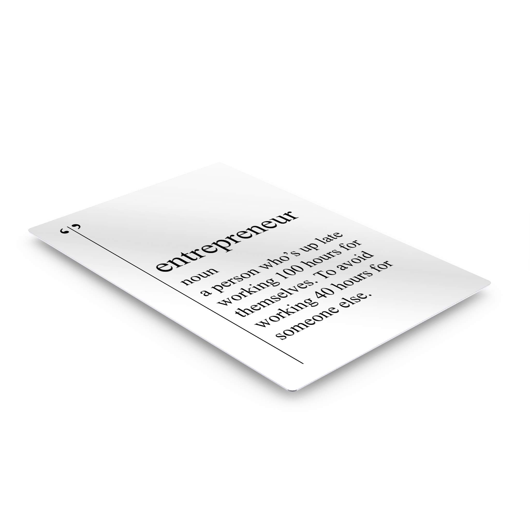 Smile Art Design Entrepreneur Definition Black & White Dictionary Motivational Metal Wall Art - Inspirational Office & Living Room Decor - 36x24 Inch Ready to Hang Gift for Entrepreneurs & Business Owners | Perfect for Home Offices, Workspaces & Startup Gifts