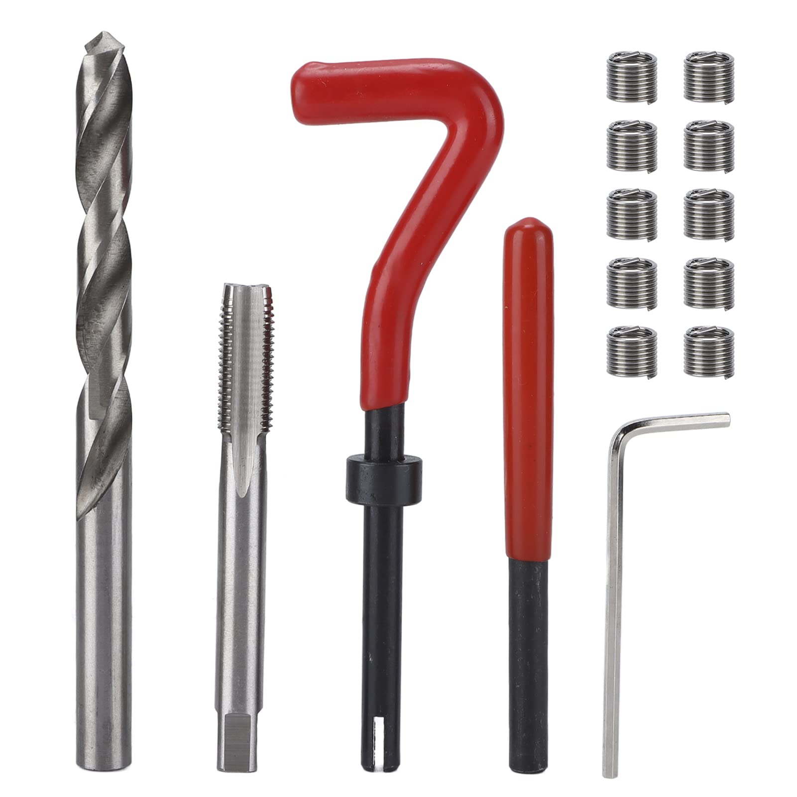 EVGATSAUTO 15-Piece M10x1.25mm Thread Repair Kit - Automotive Threaded Insert Installation Tool for Stripped Bolt Hole Repair - Perfect for Car, Truck & Motorcycle Maintenance