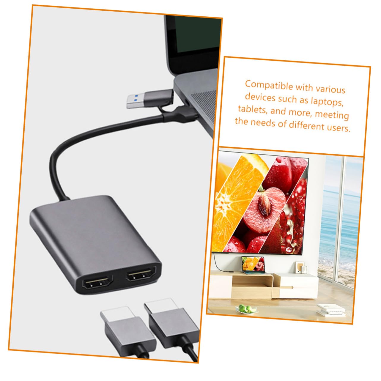 HOMSFOU USB Hub for Laptop - 4-Port USB 3.0 Extension Adapter with Fast Data Transfer - Extra USB Ports for MacBook, PC, Desktop, Gaming Setup & Office Work