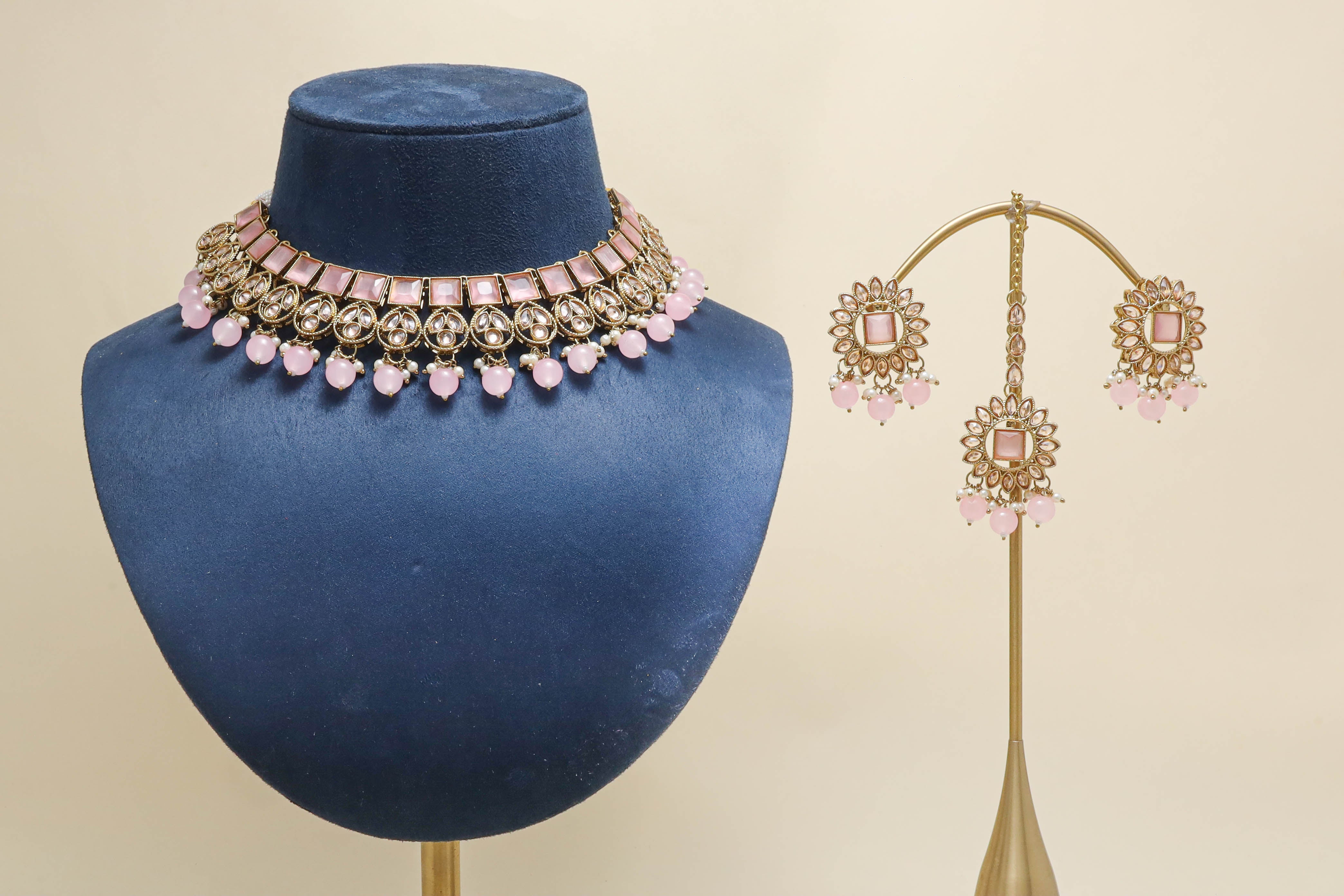JHANVI POLKI Full Set Jewelry - Traditional Indian Kundan Necklace Set for Women | Perfect for Weddings, Parties & Festive Occasions