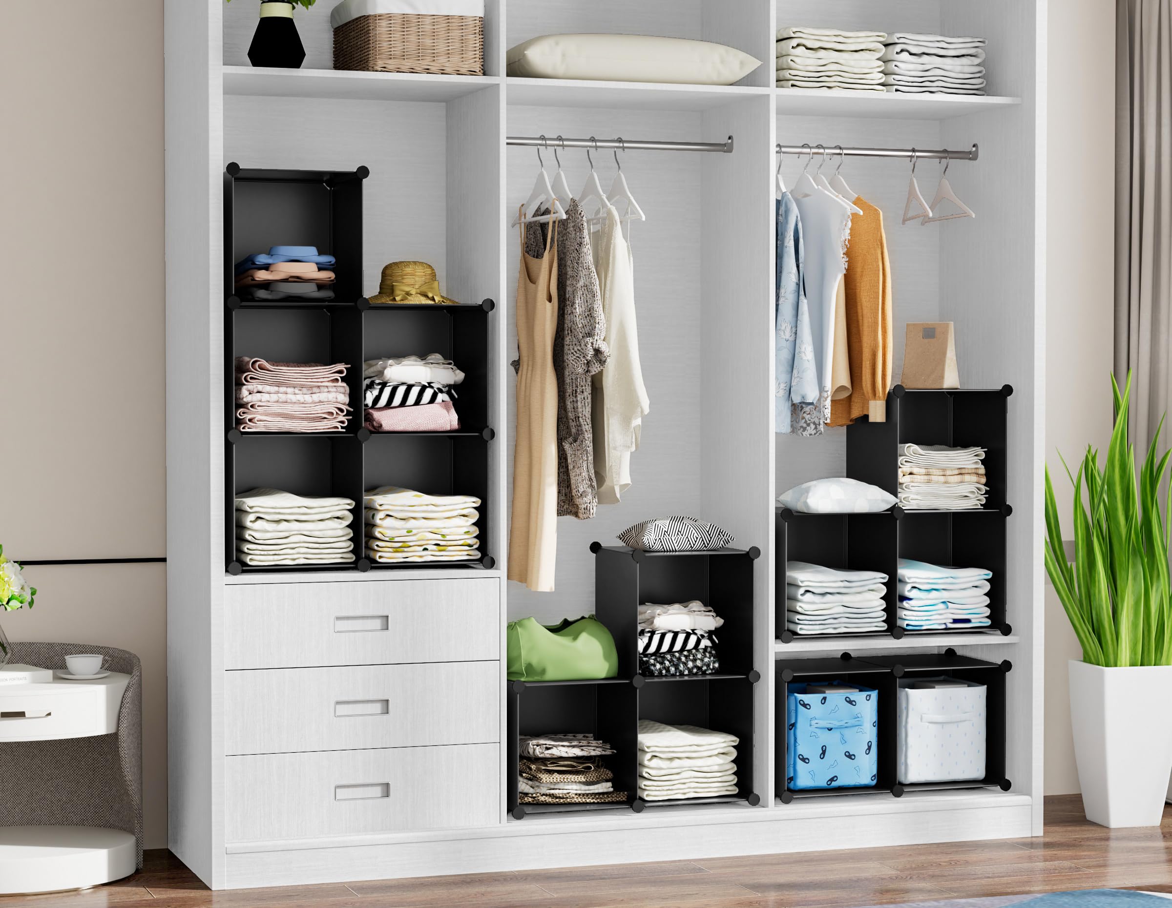 HOMIDEC 6-Cube Storage Organizer - Closet Organizer Cabinet with Shelves for Bedroom, Kids Room, Bathroom & Office - Perfect for Books, Toys, Clothes & Home Organization