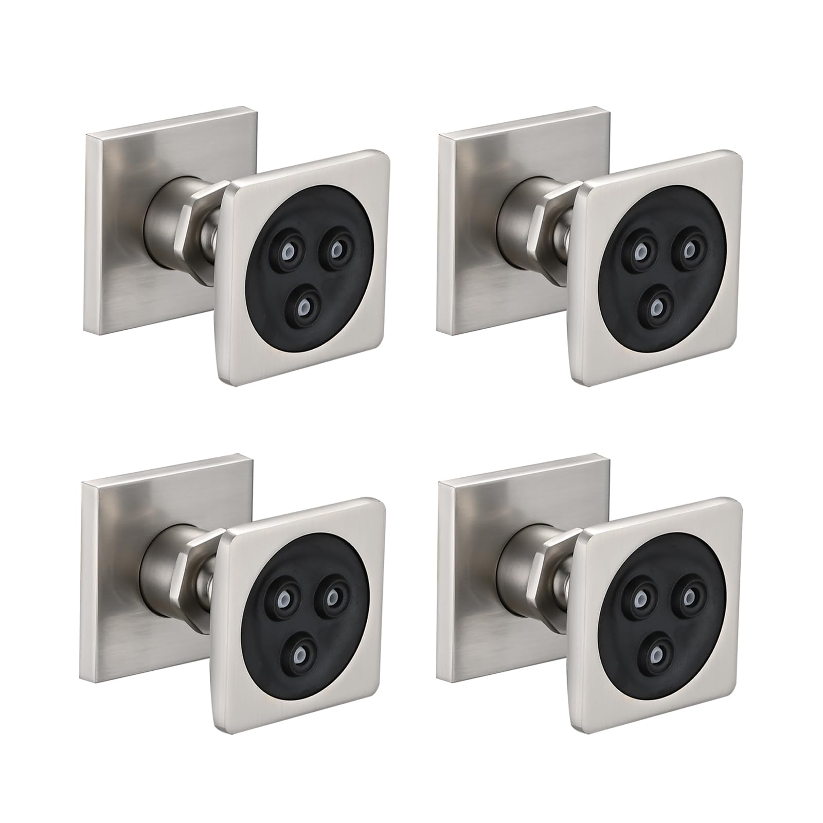 Premium Solid Brass Shower Body Spray Jets - High Pressure Square Massage Jets for Spa-Like Experience - Wall Mounted Brushed Nickel Shower Jets (4PCS) - Perfect for Luxury Bathroom Renovation & Relaxing Hydrotherapy Sessions