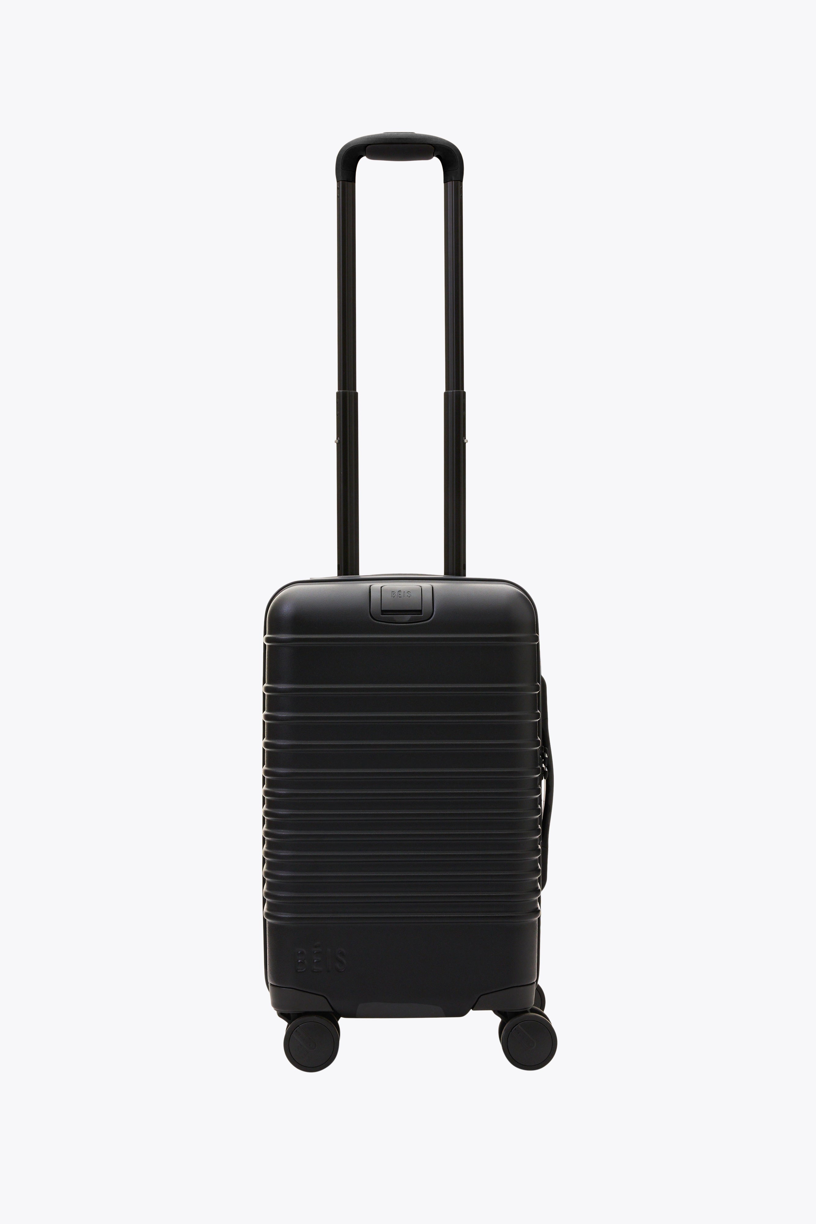 All Black Small Carry On Roller Luggage - Perfect for Air Travel & Weekend Getaways