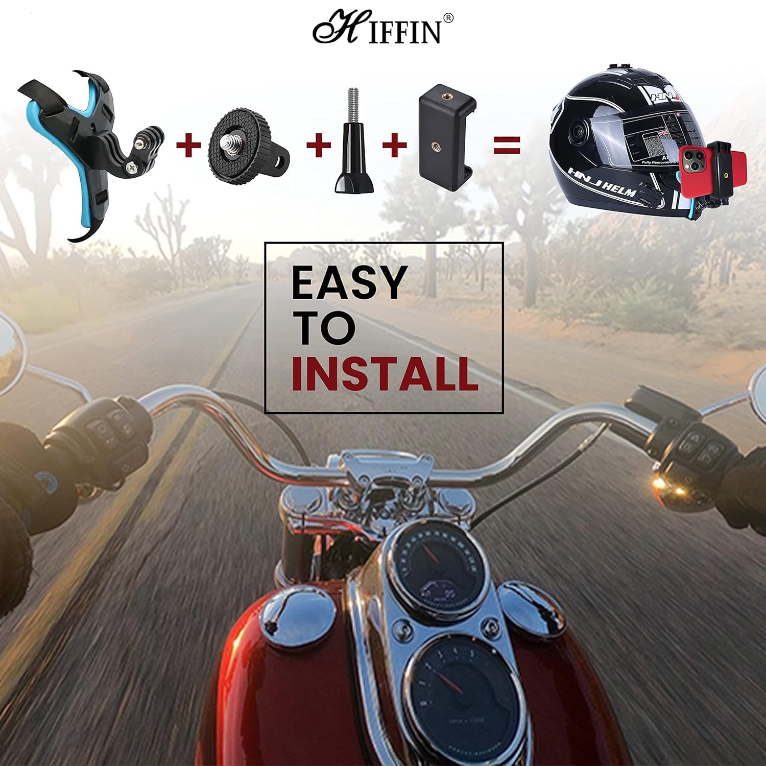 Adjustable Non-Slip Helmet Chin Strap Mount for Smartphones & Action Cameras - Compatible with GoPro Hero, SJCAM, DJI Osmo Action - Perfect for Cycling, Motorcycling & Outdoor Adventures