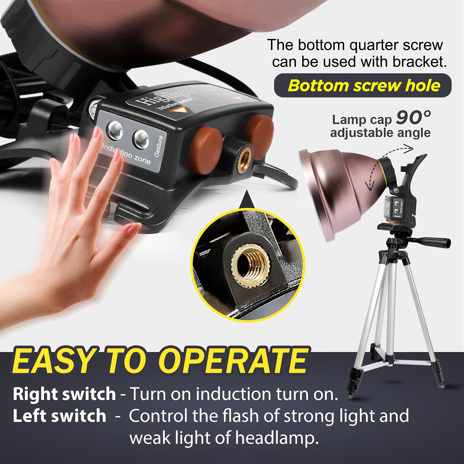 **High Power LED Headlamp for Coon Hunting - 22000mAh Rechargeable, Super Bright, Waterproof Headlight - Perfect for Hunting, Fishing, Camping & Outdoor Adventures**