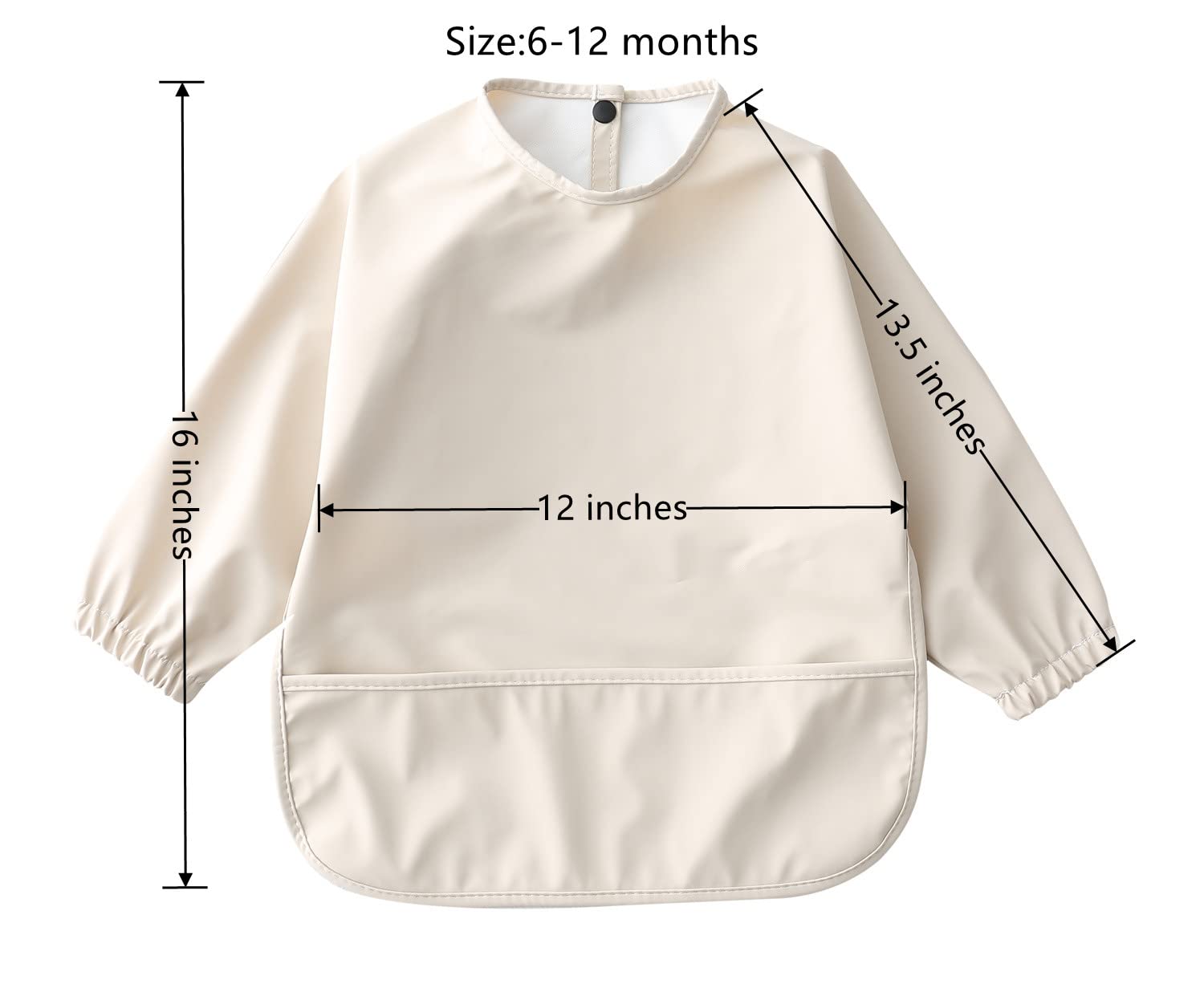 Waterproof Baby Bibs for Infants & Toddlers - Long Sleeve Feeding Bib with Food Catcher | Washable & Easy to Clean | Perfect for Messy Meals, Baby Led Weaning & On-the-Go Feeding