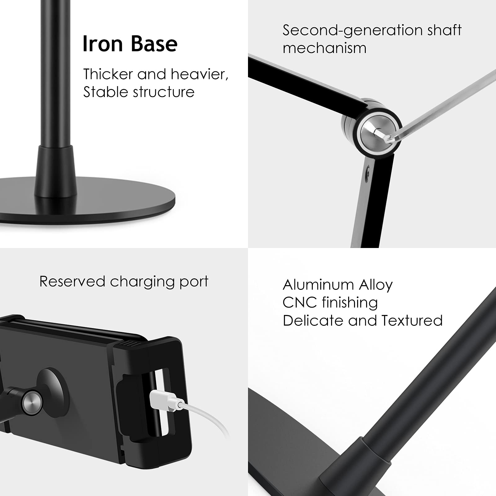 SuperDesk Overhead Phone Stand & Tablet Holder - Adjustable Multi-Angle Mount for 3.5-11