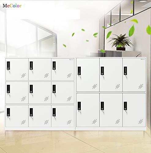 Steel Office Locker Cabinet with Keys - School & Home Storage Organizer for Clothes, Toys & Supplies | Durable Metal Locker for Living Room, Bedroom, Kids Room (9D) - Perfect for Home, Office & Classroom Organization