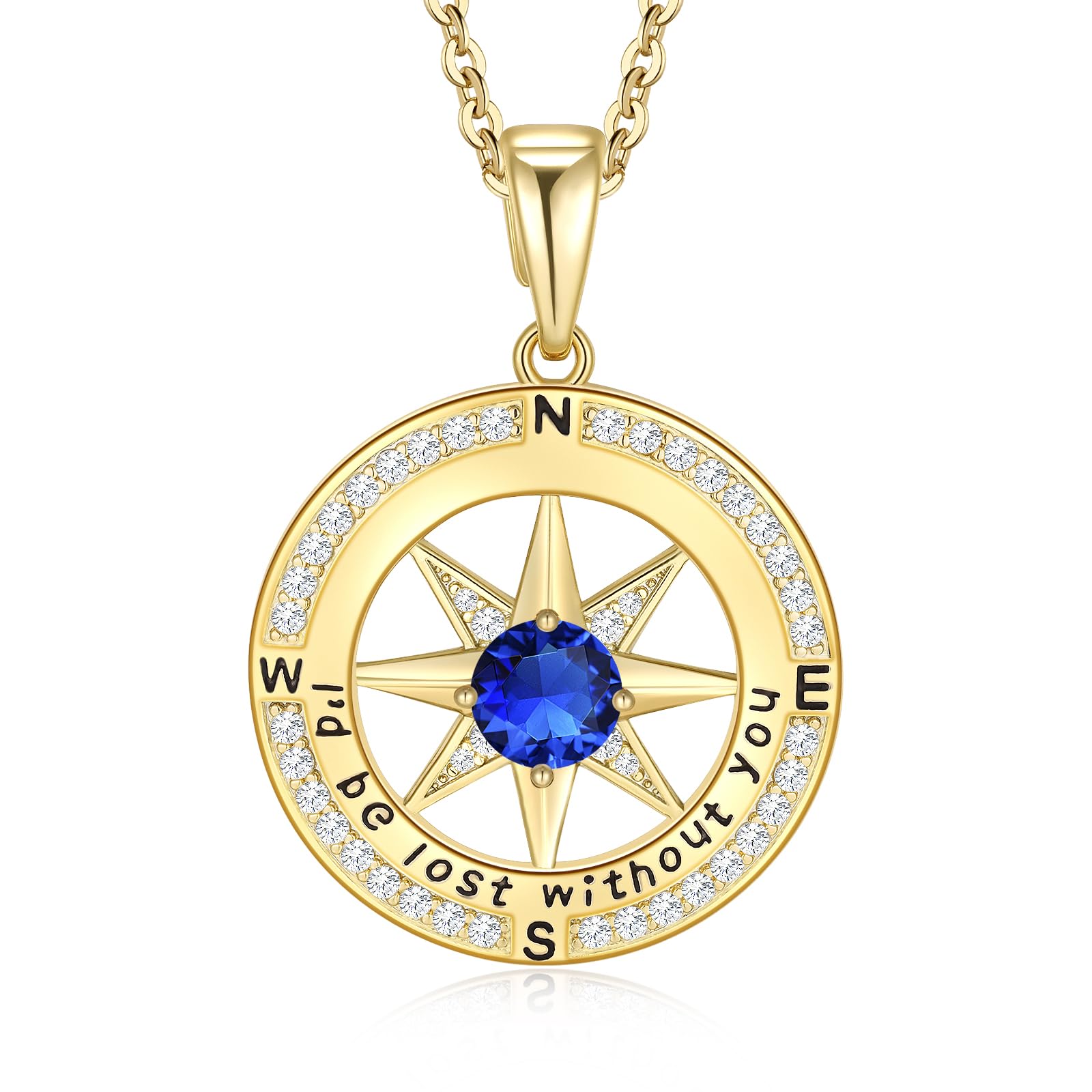 Elegant Gold Compass Necklace for Women - Perfect Anniversary & Birthday Gift for Wife, Her, Girlfriend - Ideal for Travel Lovers, Outdoor Adventures & Special Occasions