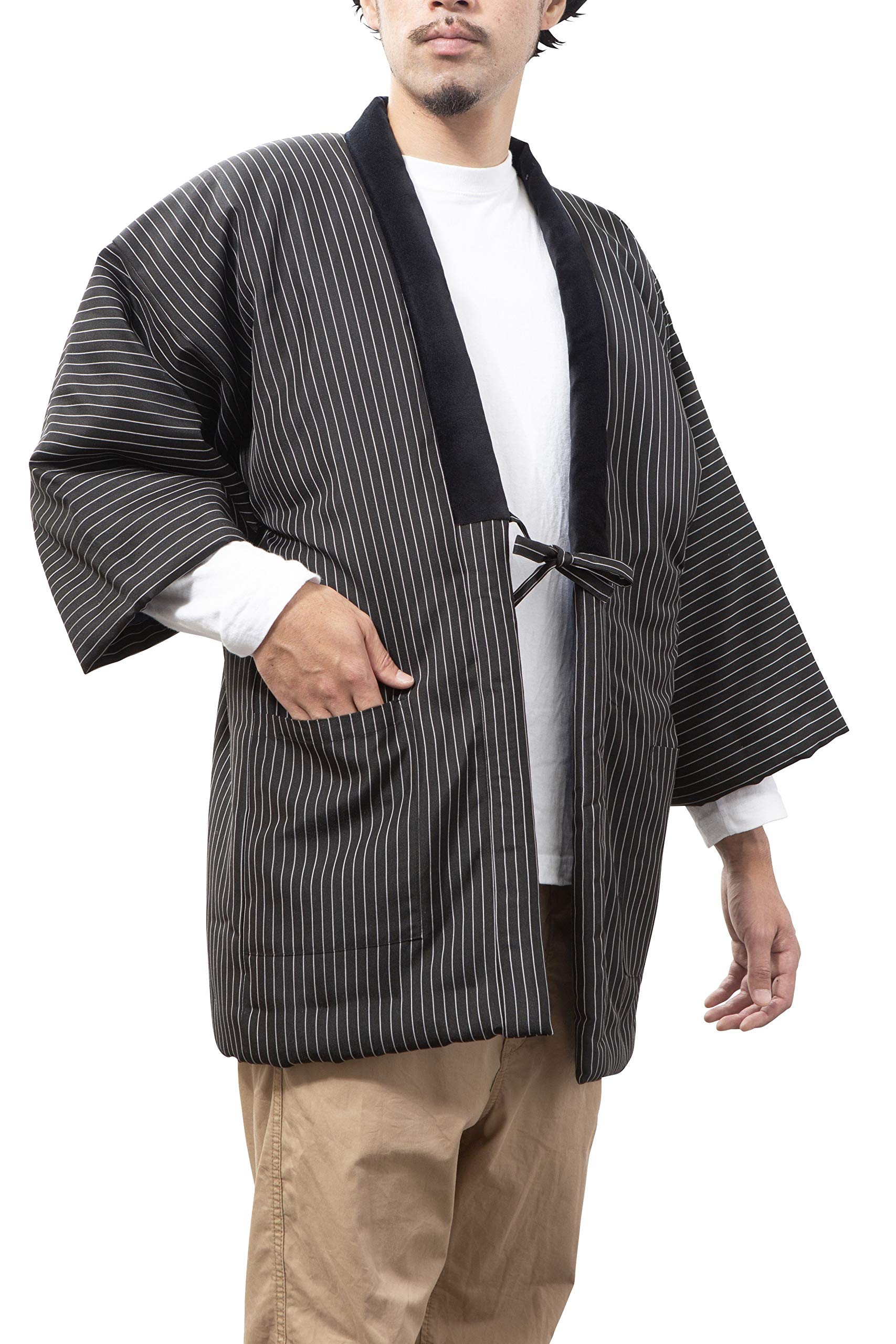 Japanese Hanten Cotton Jacket - Traditional Kimono-Style Men's Outerwear | Made in Japan | Comfortable Loungewear & Casual Wear for Home, Street Fashion & Cultural Events