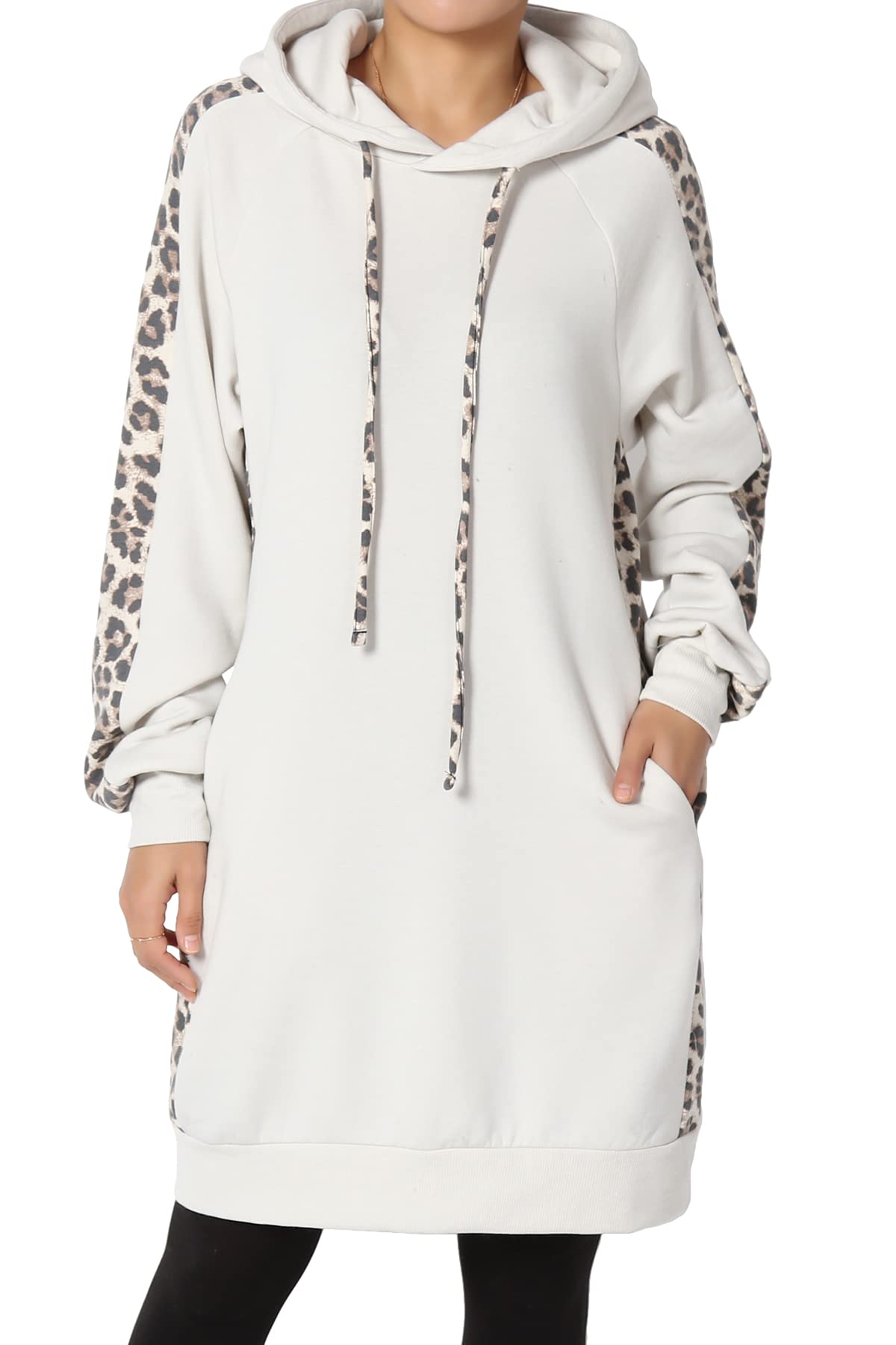 Stylish Leopard Print Loose Fit Hoodie with Pockets - Long Tunic Sweatshirt for Women | Casual Outfit, Lounge Wear & Street Fashion