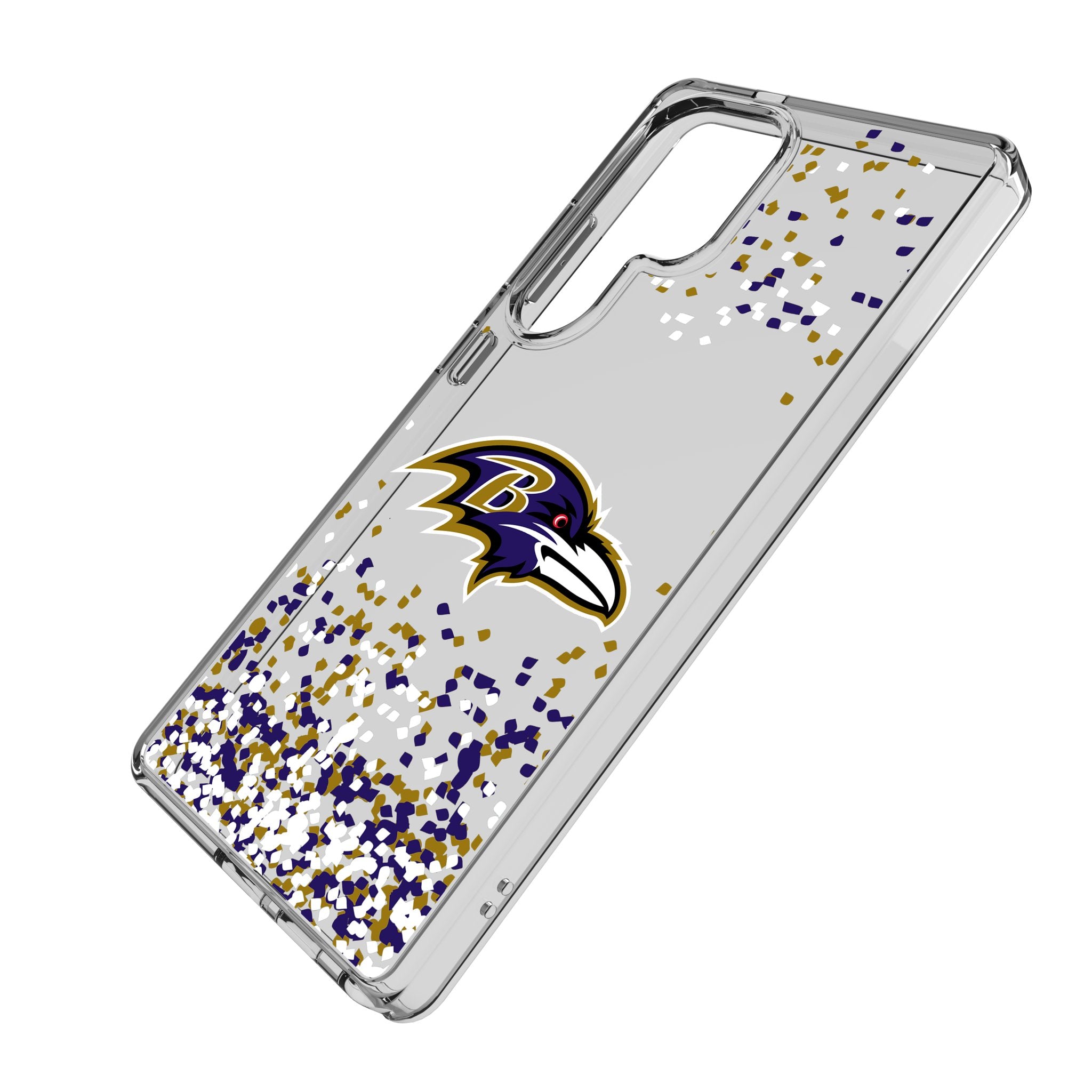 Baltimore Ravens Confetti Clear Phone Case for Samsung Galaxy S21/S22/Ultra - Shatterproof Protective Cover for Football Fans - Perfect for Game Day & Tailgating