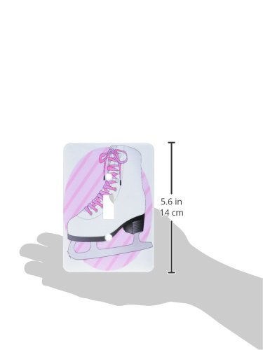 3D Rose Figure Skating Gifts - Pink Ice Skate on Stripes Light Switch Cover - Decorative Wall Plate for Bedroom, Bathroom, Kitchen & Home Decor