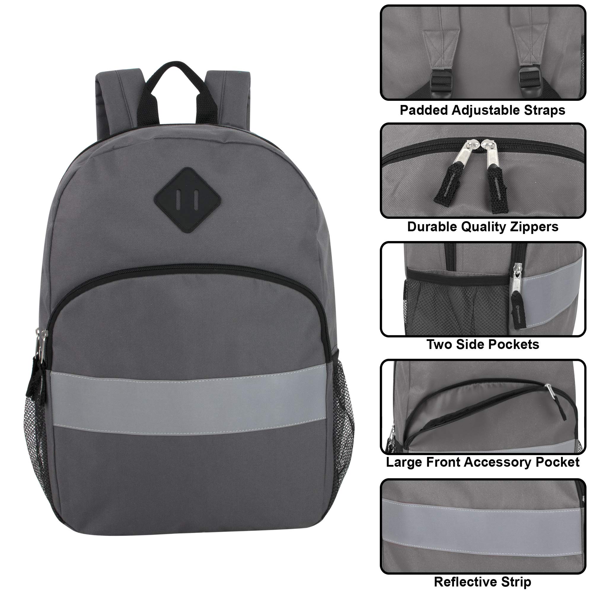 Trail Maker Kids Reflective Backpack for School - Colorful Safety Backpack with Reflective Strips, Side Pockets & Padded Shoulder Straps | Perfect for School, Hiking & Outdoor Activities