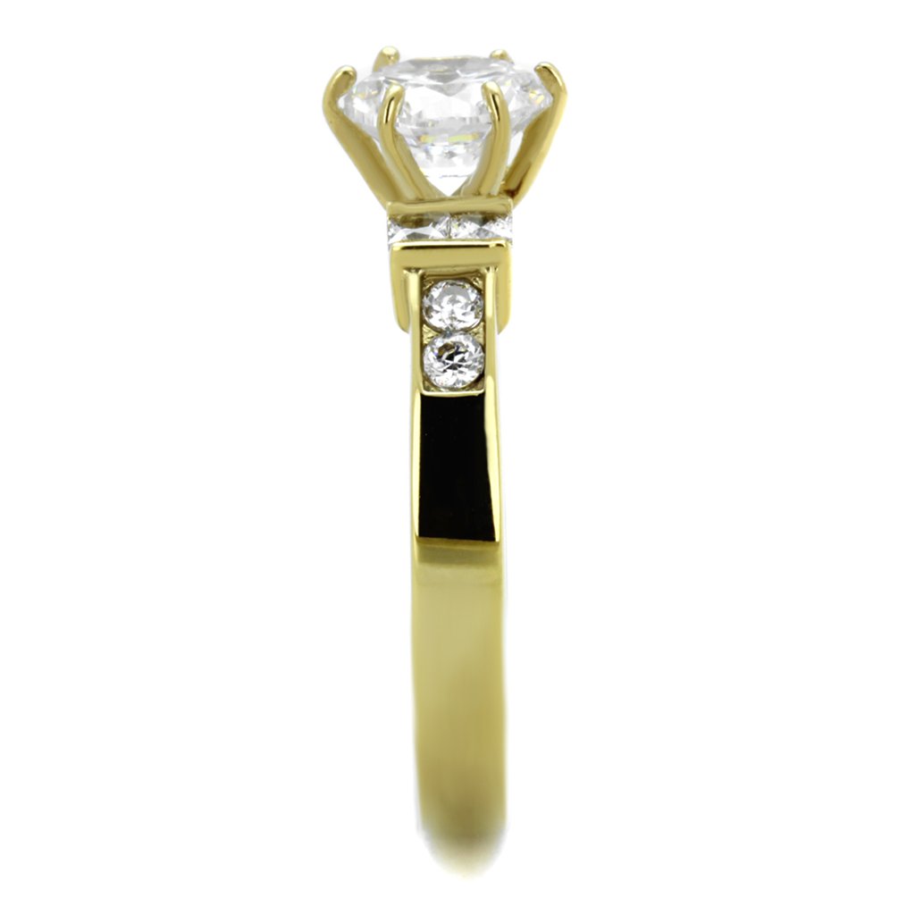 Marimor 316L Stainless Steel Women's Engagement Ring - 1.25ct Cubic Zirconia Gold Plated Wedding Band for Women | Perfect for Proposals, Anniversaries & Everyday Elegant Wear