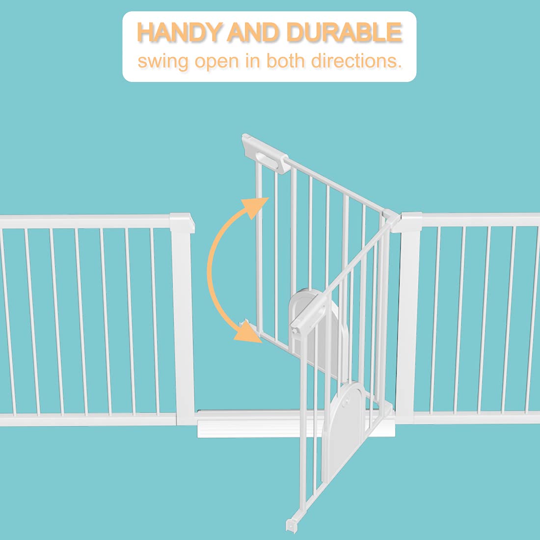 Extra Wide Baby Gate with Cat Door - Pressure Mounted No Drill Safety Gate for Stairs & Kitchen (48.82