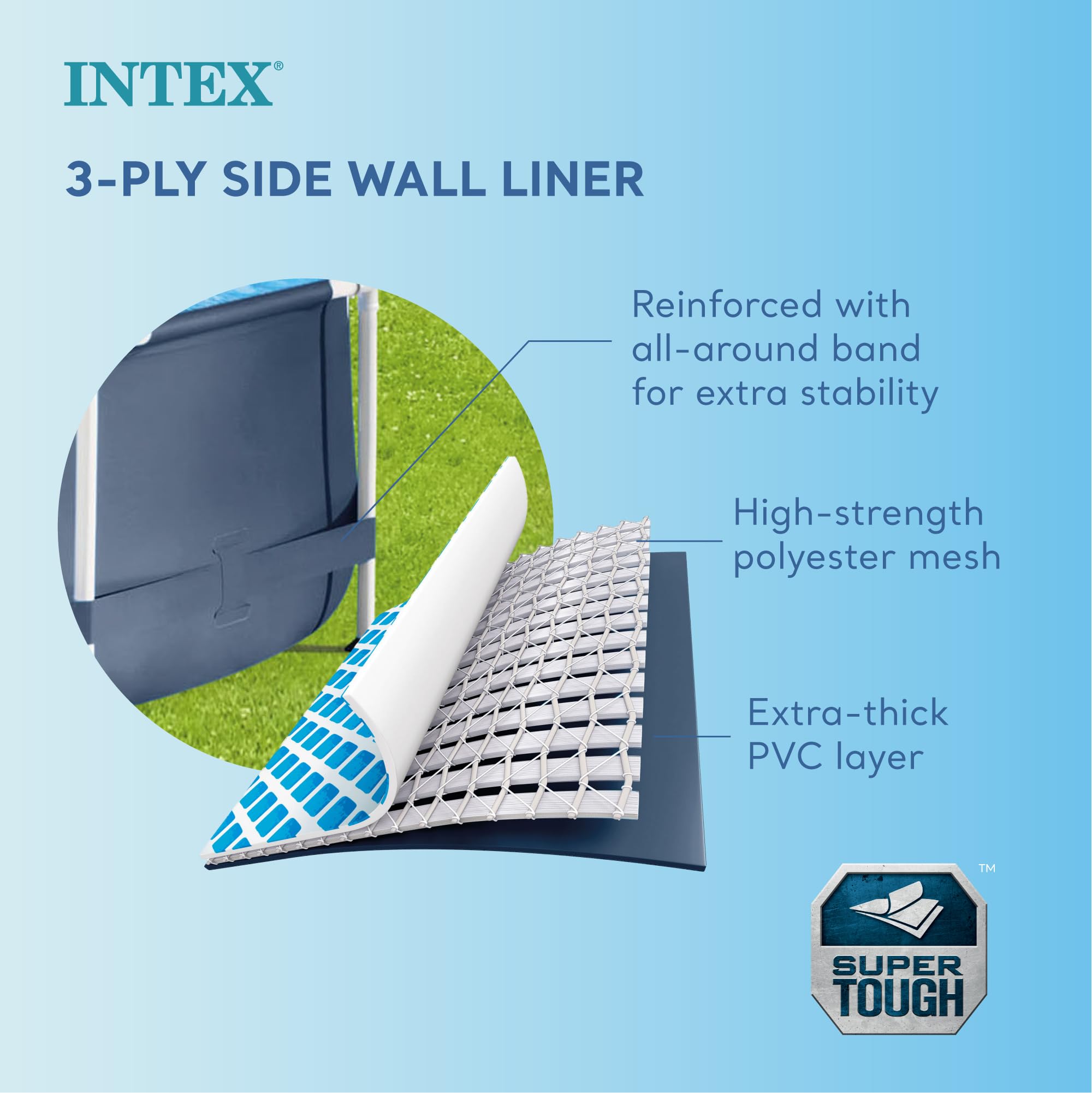 Intex 12ft x 30in Round Metal Frame Above Ground Swimming Pool with 530 GPH Filter Pump - Outdoor Backyard Family Pool for Summer Fun, Parties & Relaxation