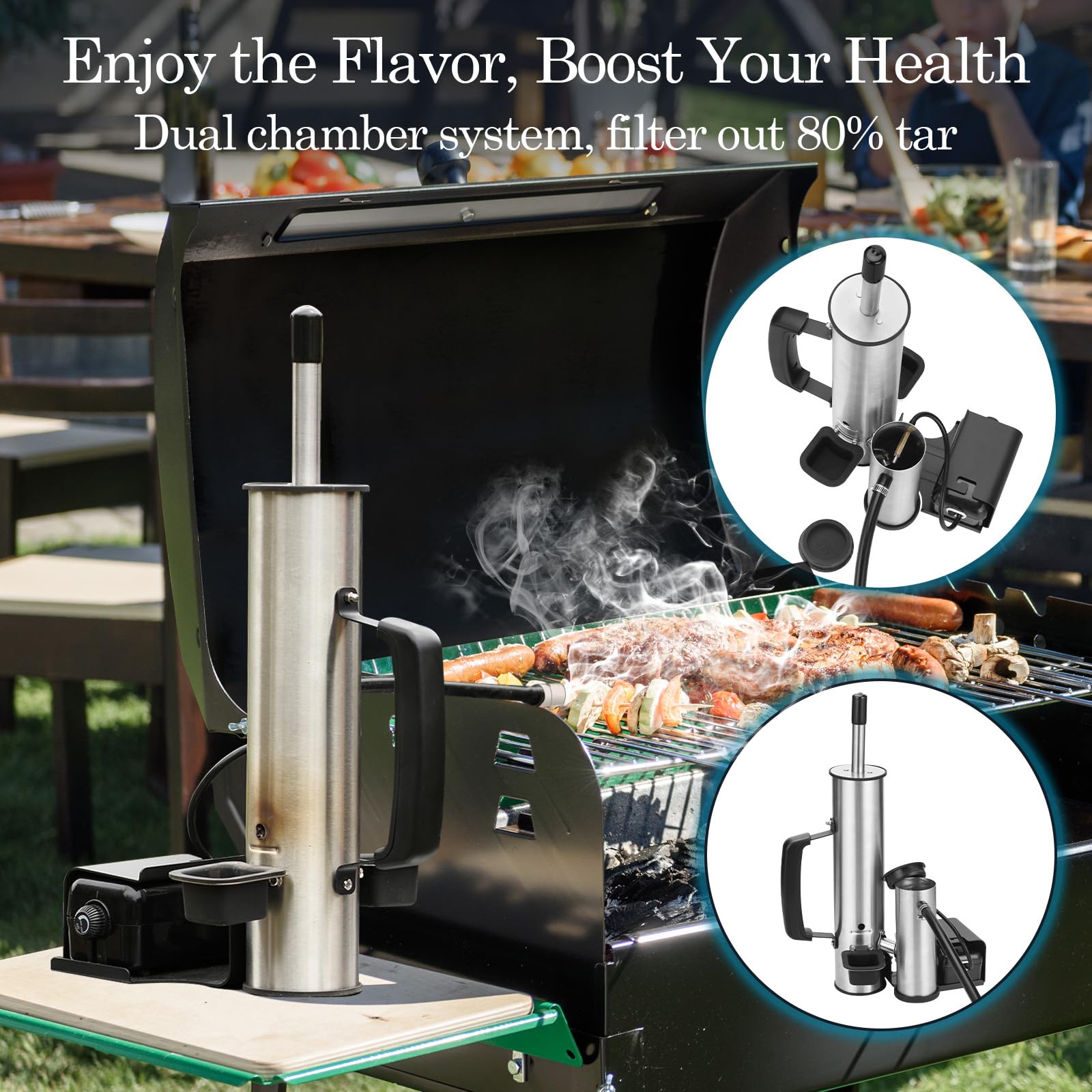 Upgraded Smoke Tube for Cold Smoking - Stainless Steel Smoke Generator with Wood Chips, Compatible with Gas Grill & Blackstone Griddle - Perfect for Camping, Backyard BBQ & Cold Smoking Cheese, Meat, Fish & More