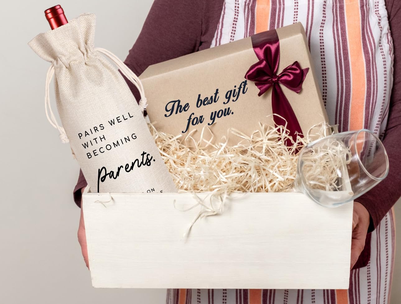 LANBAIHE Funny Pregnancy Announcement Wine Bag - Perfect Baby Shower Gift for New Parents - Ideal for Gender Reveals & Celebrations
