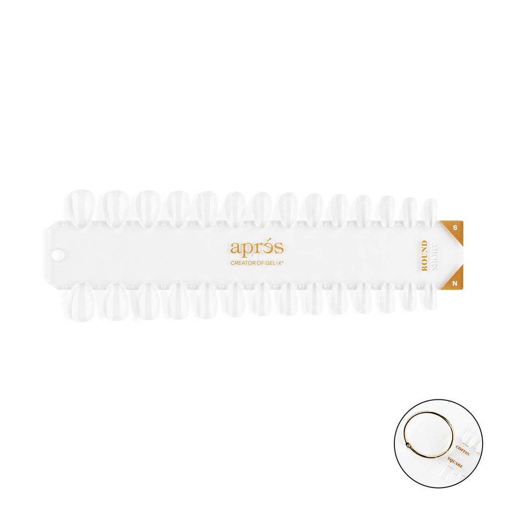 Apres Gel X Tip Swatch - Natural & Sculpted Round Short Press-On Nails for Easy DIY Manicure | Perfect for Home, Salon & Special Occasions