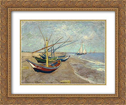 Gold Ornate Wood Frame with Double Matting