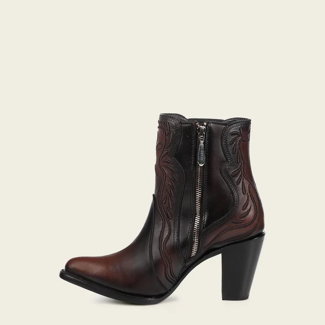 3F0QRS Women's Chocolate Cowhide Ankle Boots - Stylish & Comfortable for Casual Outings, Work & Date Nights