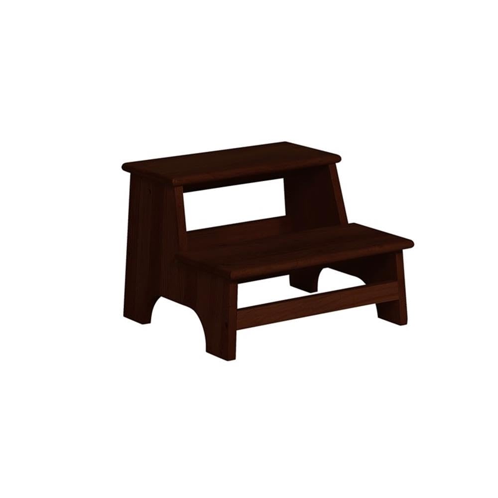 Pemberly Row Modern Wood Bed Frame with Step in Espresso Finish - Perfect for Contemporary Bedrooms & Guest Rooms