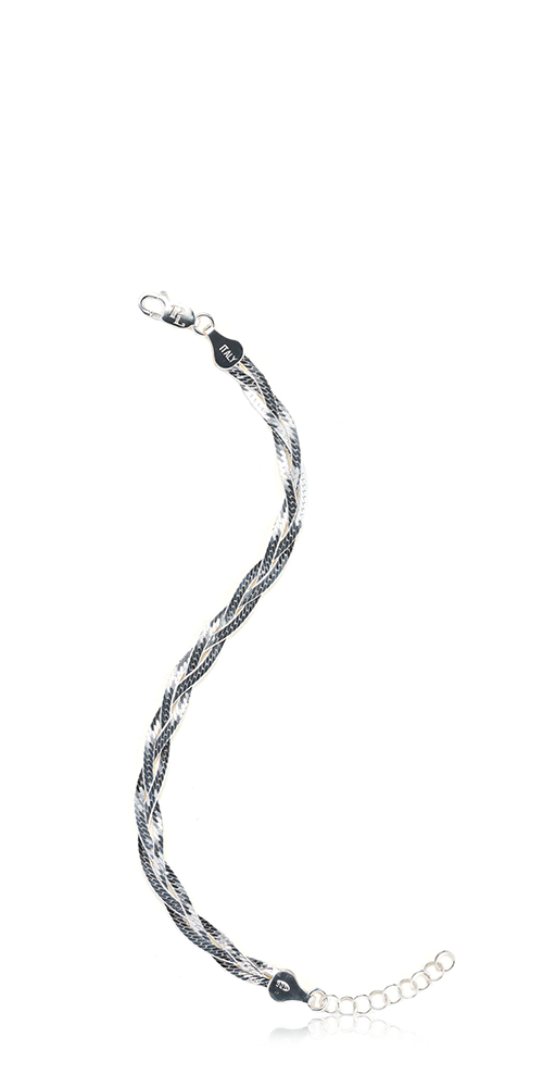Braided Herringbone Bracelet for Women - Sterling Silver Jewelry Gift for Mom, Wife, Girlfriend - Elegant & Durable Handmade Accessory for Everyday Wear & Special Occasions