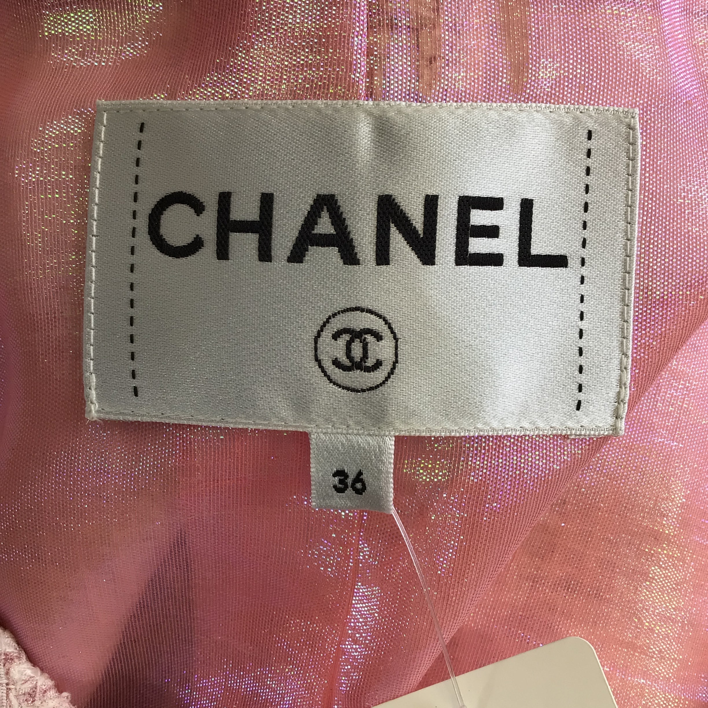 Chanel Light Pink & Ecru 2016 Three-Button Fantasy Tweed Coat | Vintage Designer Jacket for Women | Perfect for Weddings, Parties & Special Occasions