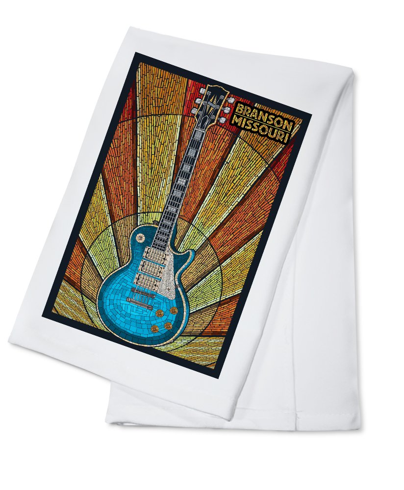 Branson Missouri Mosaic Guitar Tea Towel - 100% Cotton Decorative Hand Towel for Kitchen, Home Decor, Gift & Dish Drying - Perfect for Country Music Fans & Missouri Souvenirs