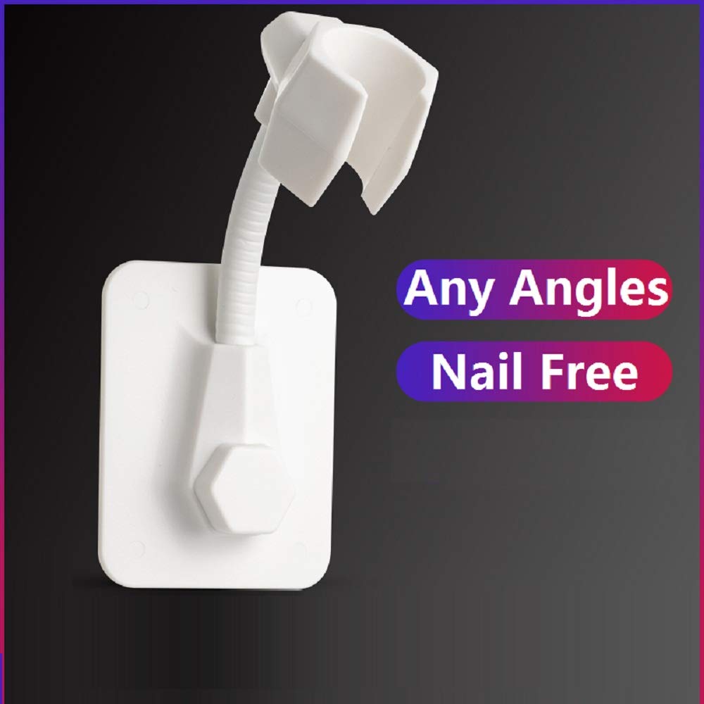Adhesive Shower Head Holder - No Drill Wall Mount Bracket for Adjustable Handheld Shower - Strong Suction Cup Bathroom Accessory for Renters & Home Use (Perfect for Apartments, Dorms, RVs)