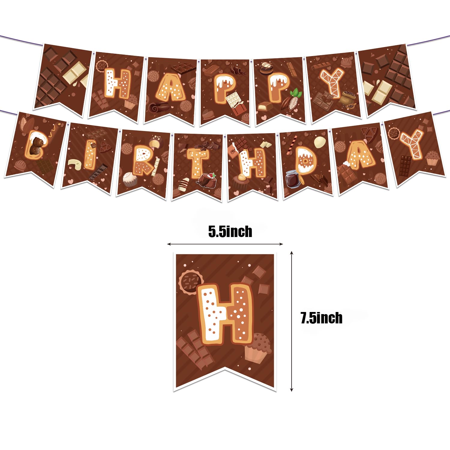 Chocolate Birthday Party Decorations Set - HAPPY BIRTHDAY Banner, Cake Topper, Cupcake Toppers & Balloons for Chocolate Themed Celebrations | Perfect for Birthday Parties, Baby Showers & Anniversary Decor