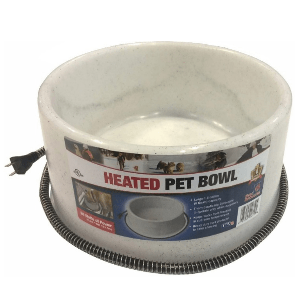1.5 Gallon Heated Pet Bowl - Keep Pet Food Warm in Winter | Perfect for Dogs & Cats Indoors & Outdoors