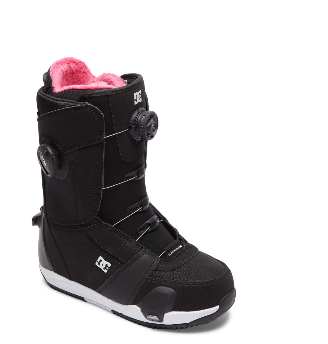 DC Step On Lotus Women's Snowboard Boots - Black/White/Black Size 6 | Lightweight & Comfortable for All-Mountain Riding | Perfect for Freestyle & Park Snowboarding