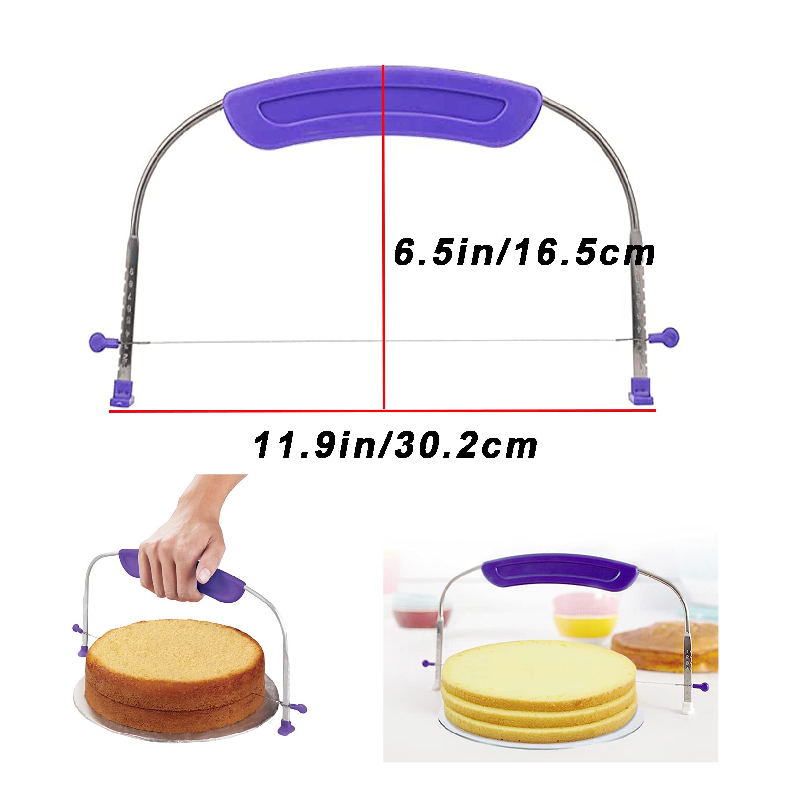 WAFJAMF Adjustable Cake Leveler Cutter - Professional 10 Inch Stainless Steel Wire Cake Slicer Tool for Perfect Layer Cakes | Ideal for Wedding, Birthday & Baking Enthusiasts