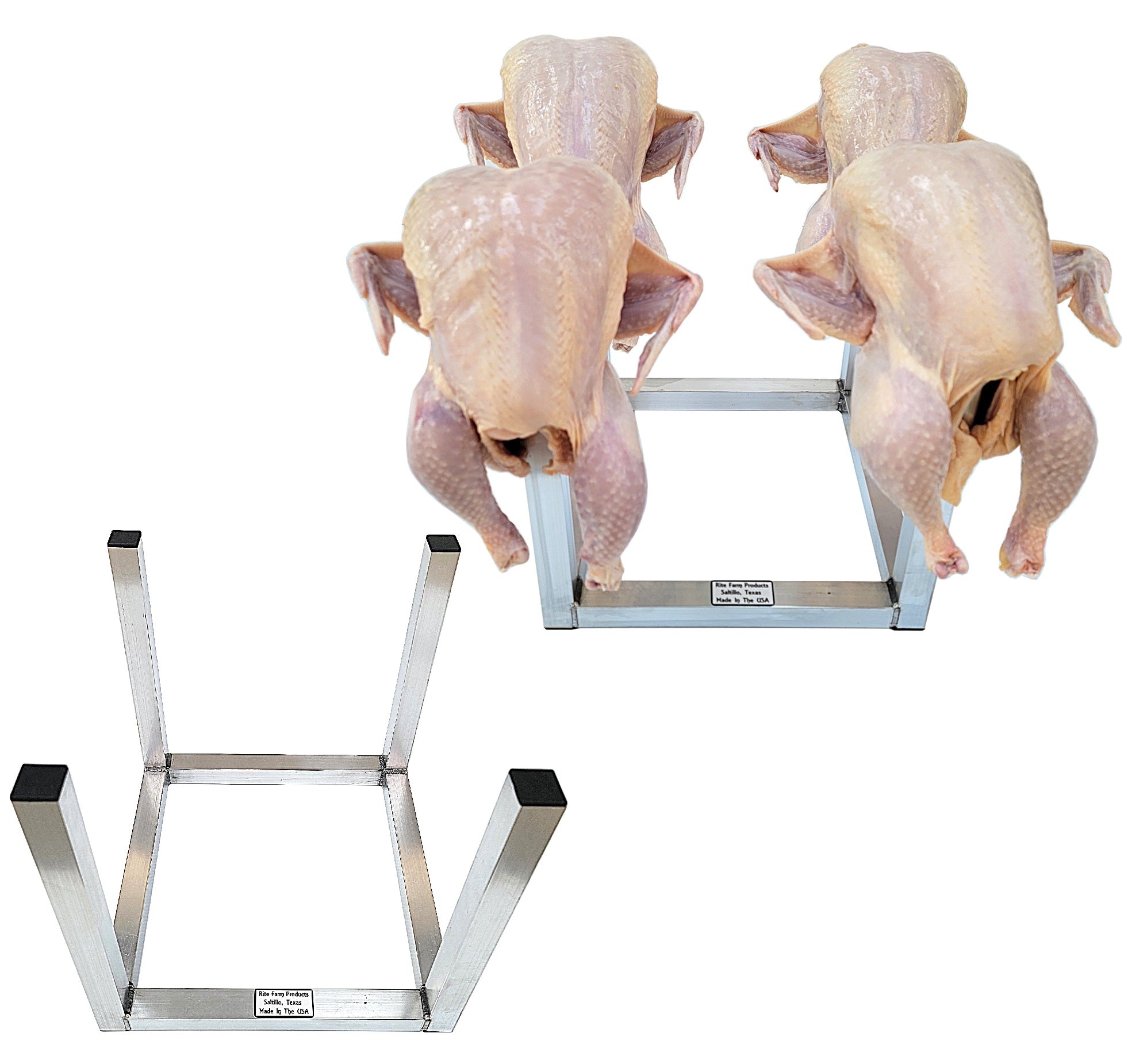 2 Pack 12-Inch Chicken Drying Racks with 8 Stations - Heavy Duty Poultry Processing Stands for Shrink Bags | Perfect for Butcher Shops, Home Kitchens & BBQ Prep