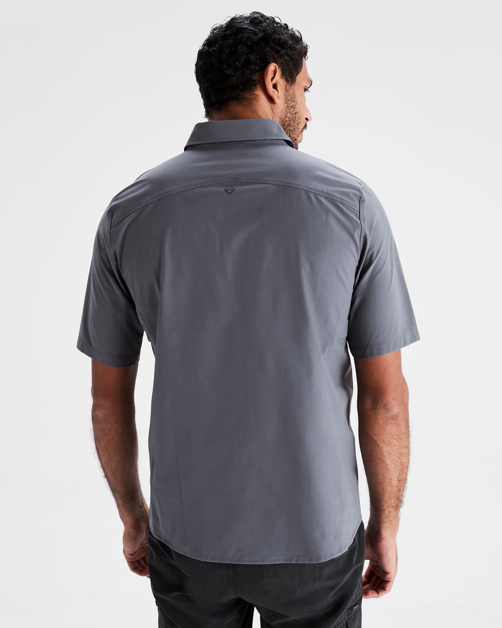 Men's Sun Breaker Short Sleeve Shirt - Light Navy Blue UPF 50+ Sun Protection, Quick-Dry & Breathable for Outdoor Activities, Hiking, Fishing & Summer Travel