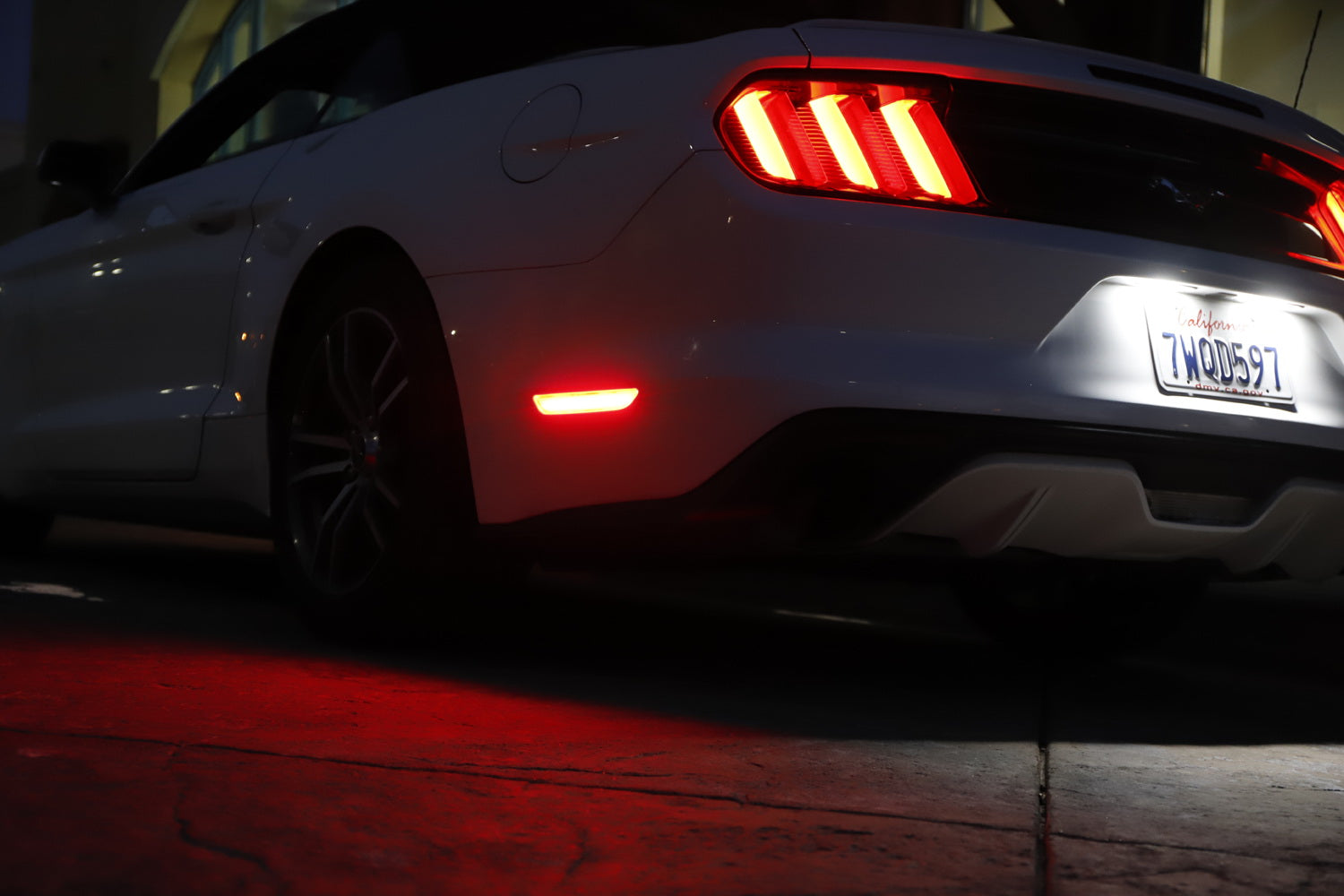 2015-2023 Ford Mustang Clear Lens LED Rear Side Marker Lamps with Red LED Lights - Upgrade for Enhanced Visibility & Style (Perfect for Night Driving & Car Shows)
